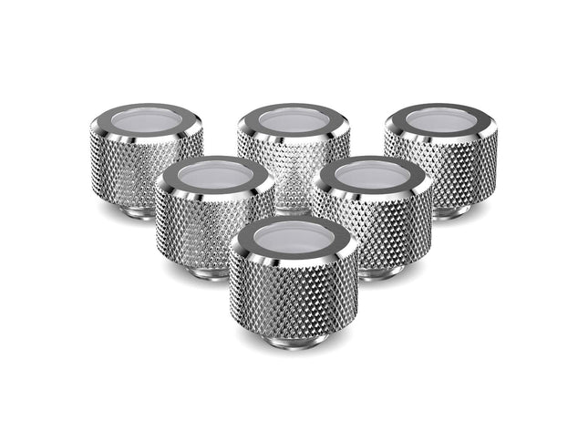 PrimoChill 14mm OD Rigid SX Fitting - 6 Pack - PrimoChill - KEEPING IT COOL Silver Nickel