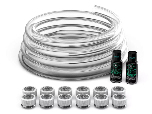 Basic Tubing Bundle - 3/8 by 1/2 Soft LRT Tubing and Flex Fittings - PrimoChill - KEEPING IT COOL