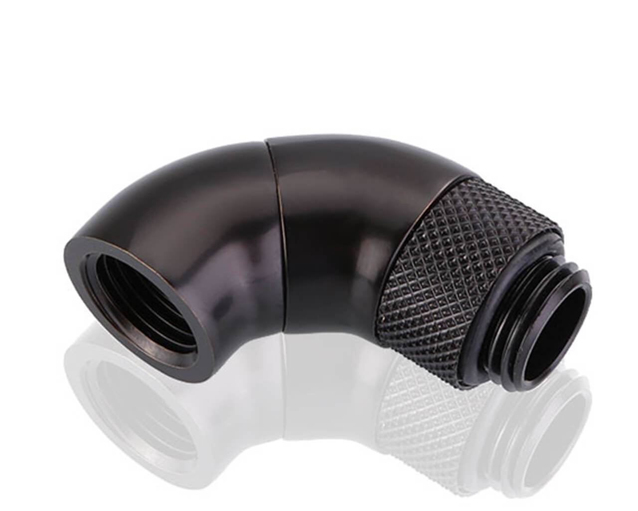 Bykski G 1/4in. Male to Female 90 Degree Double Rotary Elbow Fitting (B-RD90-SK) - PrimoChill - KEEPING IT COOL Black