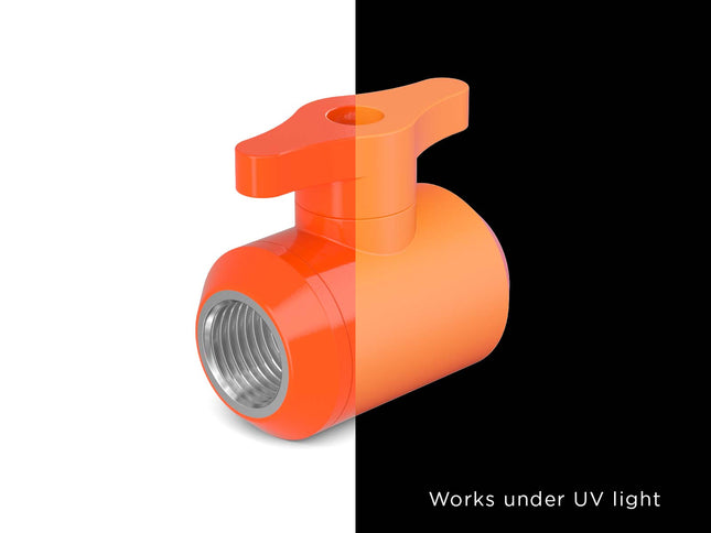 PrimoChill Female to Female G 1/4 Drain Ball Valve - PrimoChill - KEEPING IT COOL UV Orange