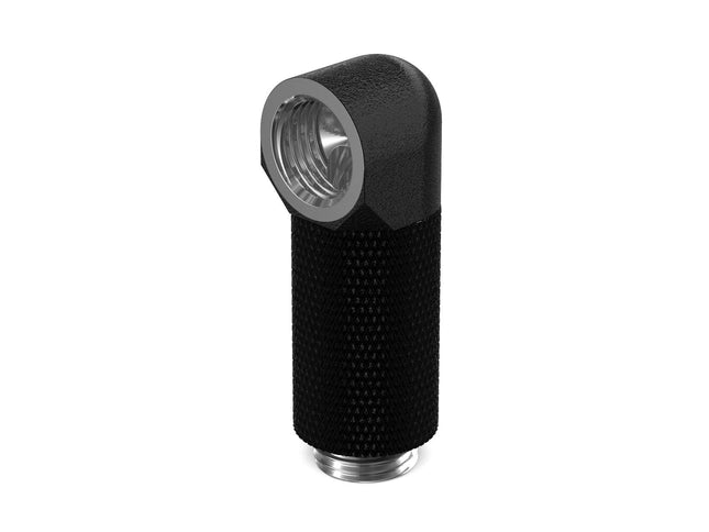 PrimoChill Male to Female G 1/4in. 90 Degree SX Rotary 30mm Extension Elbow Fitting - PrimoChill - KEEPING IT COOL TX Matte Black