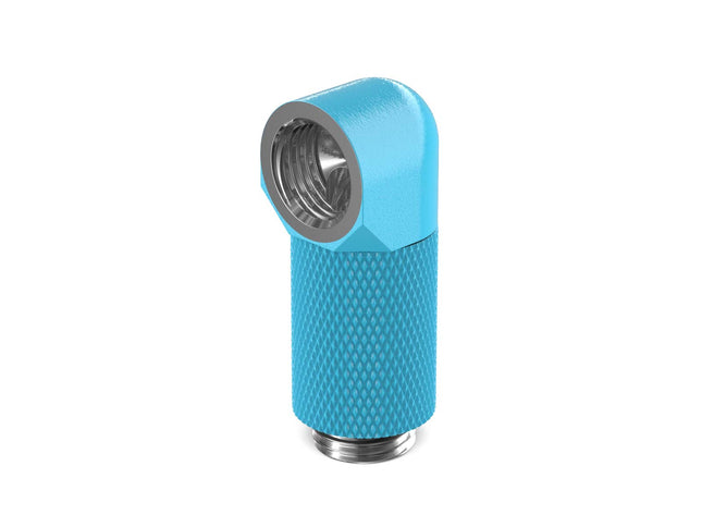 PrimoChill Male to Female G 1/4in. 90 Degree SX Rotary 25mm Extension Elbow Fitting - PrimoChill - KEEPING IT COOL Sky Blue