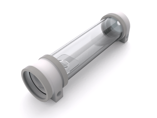 PrimoChill CTR Hard Mount Phase II High Flow D5 Enabled Reservoir - White POM - 240mm - PrimoChill - KEEPING IT COOL TX Matte Silver