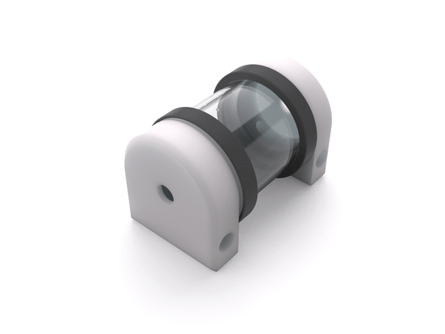 PrimoChill CTR Hard Mount Phase II Reservoir - White POM - 80mm - PrimoChill - KEEPING IT COOL TX Matte Gun Metal