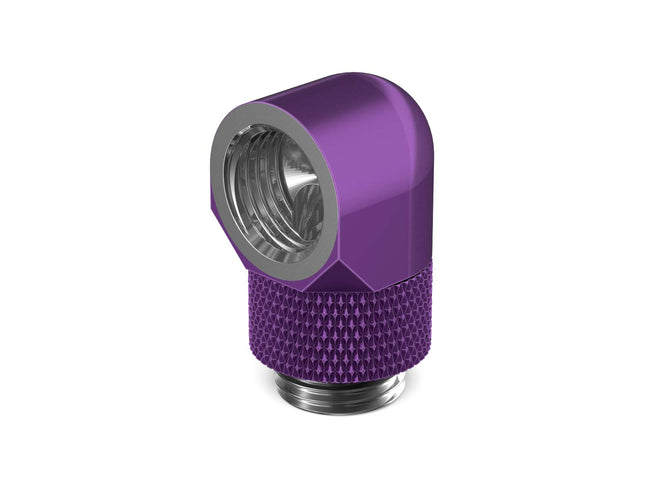 BSTOCK:PrimoChill Male to Female G 1/4in. 90 Degree SX Rotary Elbow Fitting - Candy Purple - PrimoChill - KEEPING IT COOL