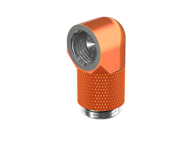 PrimoChill Male to Female G 1/4in. 90 Degree SX Rotary 15mm Extension Elbow Fitting - PrimoChill - KEEPING IT COOL Candy Copper
