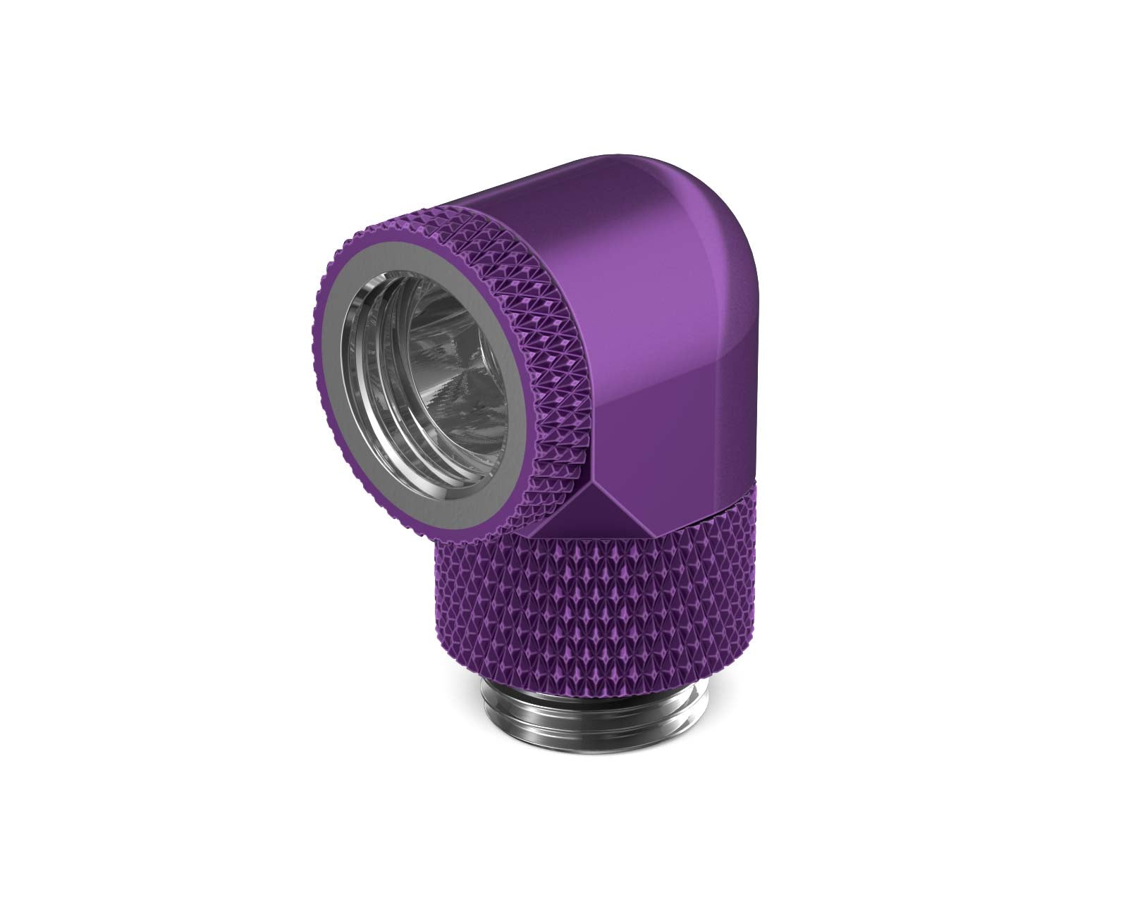 PrimoChill Male to Female G 1/4in. 90 Degree SX Dual Rotary Elbow Fitting - PrimoChill - KEEPING IT COOL Candy Purple