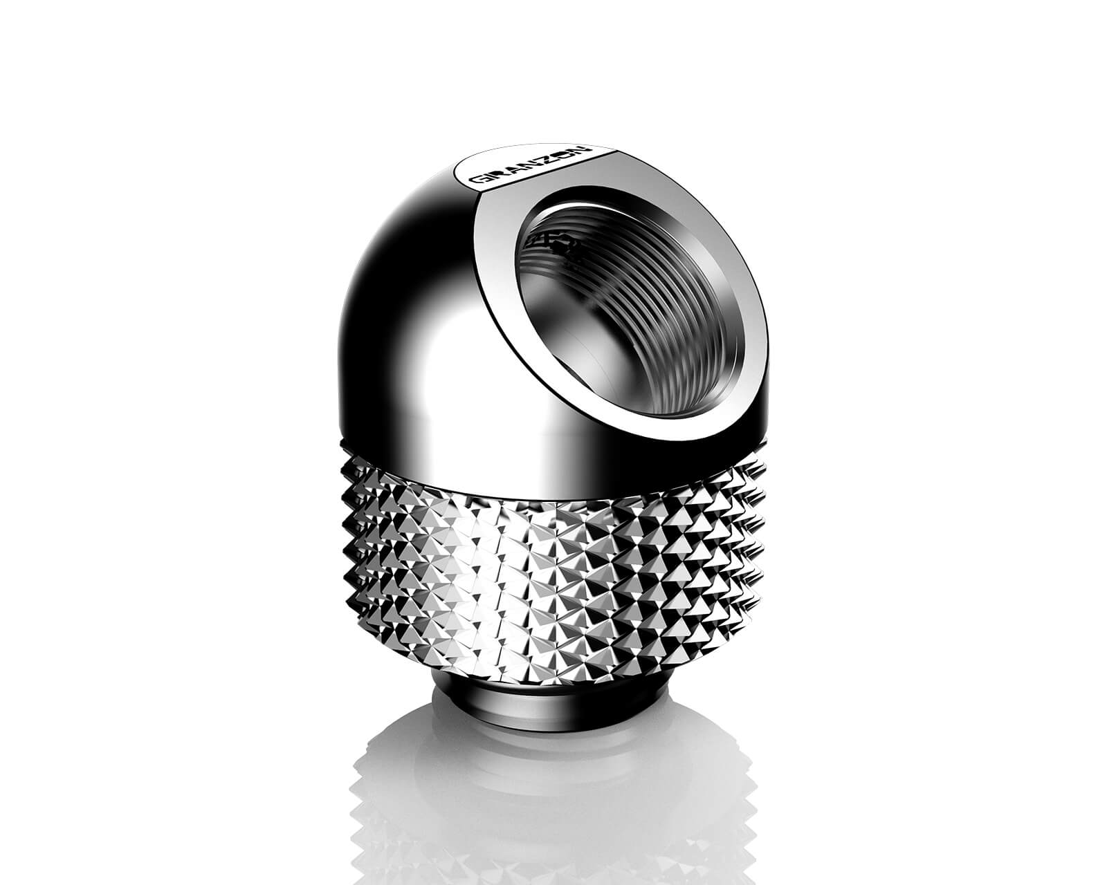 Granzon G 1/4in. Male to Female 45 Degree Rotary Elbow Fitting (GD-45) - PrimoChill - KEEPING IT COOL Silver