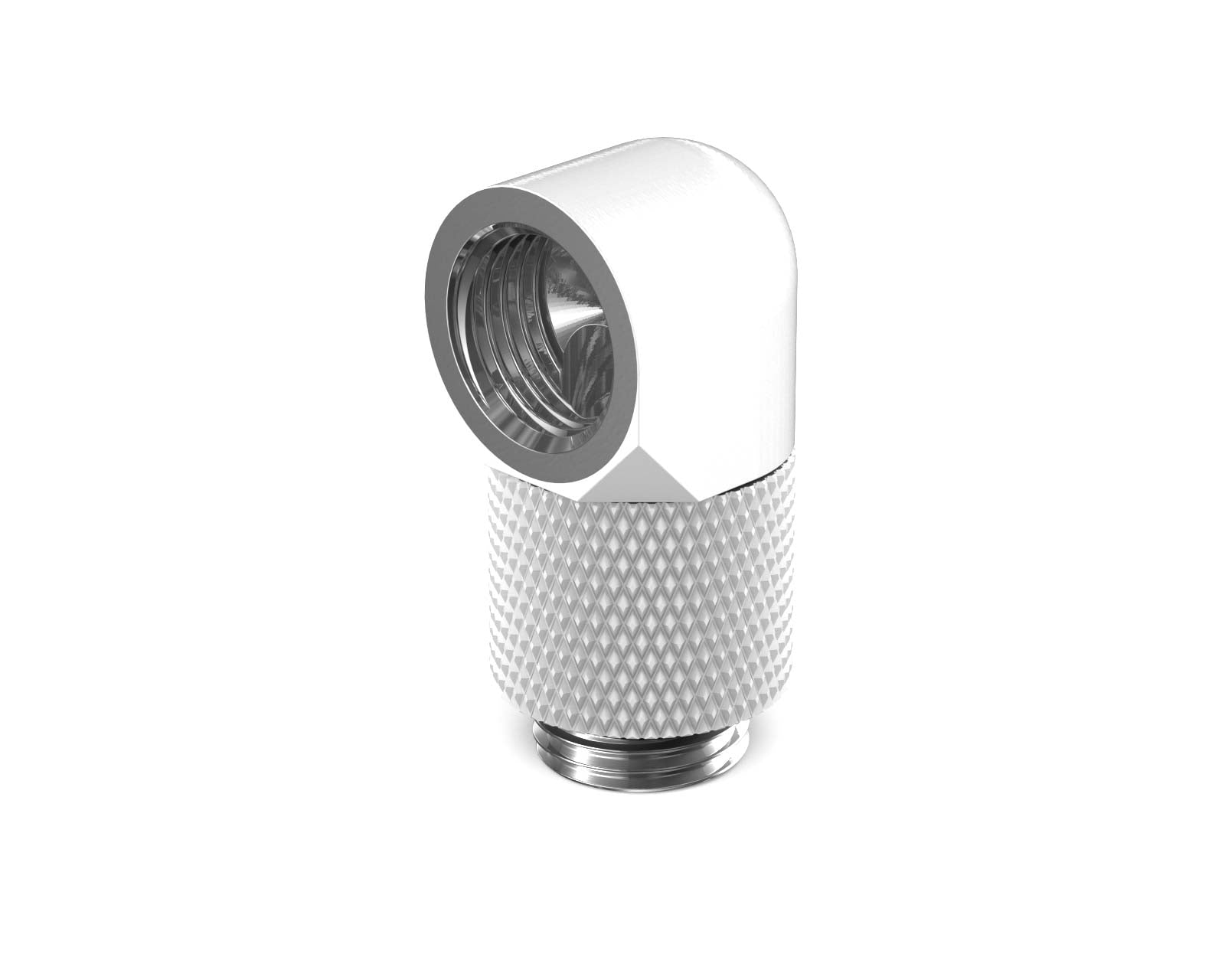 BSTOCK:PrimoChill Male to Female G 1/4in. 90 Degree SX Rotary 15mm Extension Elbow Fitting - Sky White - PrimoChill - KEEPING IT COOL