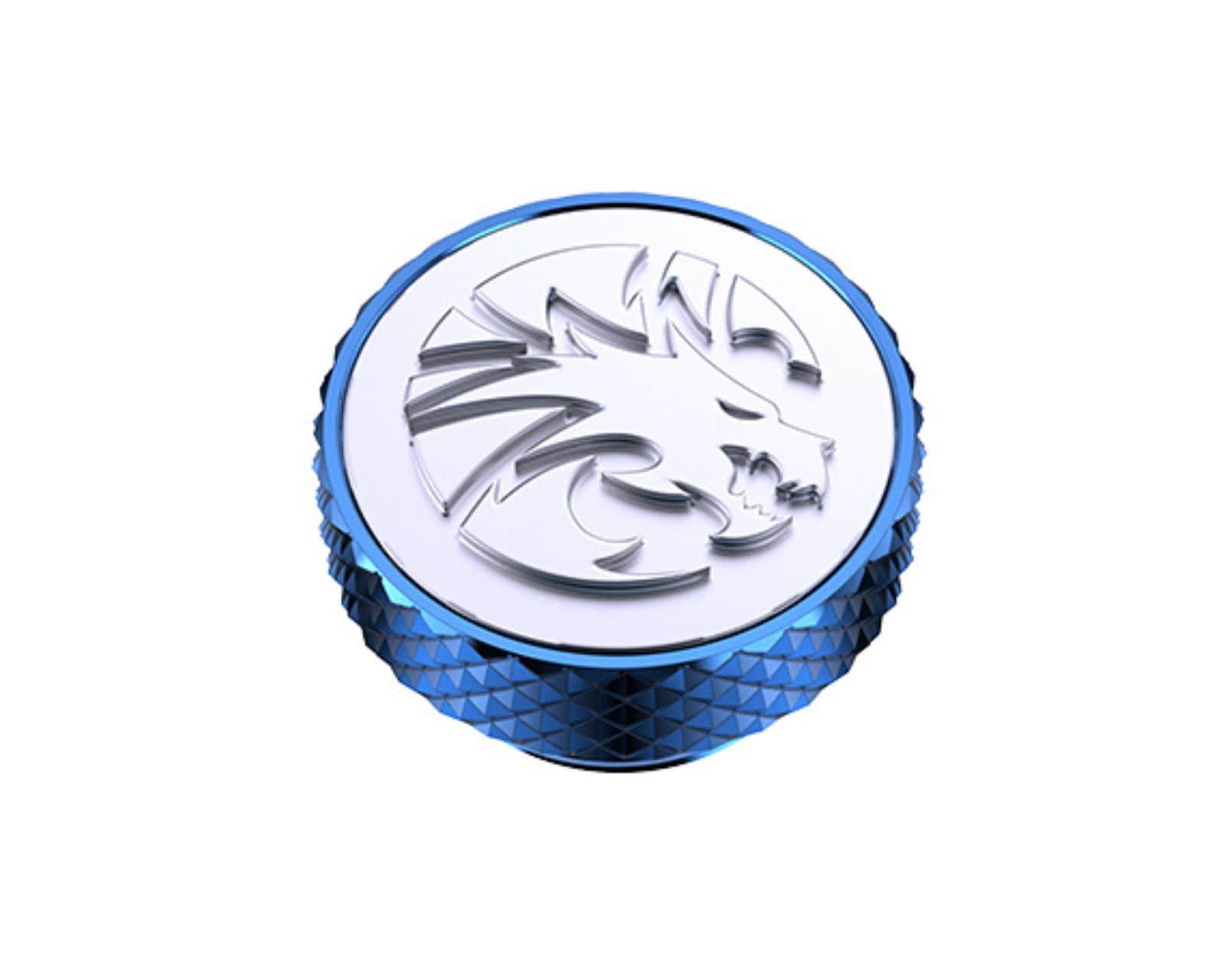 Bykski G 1/4in. Knurled Dragon Logo Stop Plug (B-PD5-DG) - PrimoChill - KEEPING IT COOL Blue