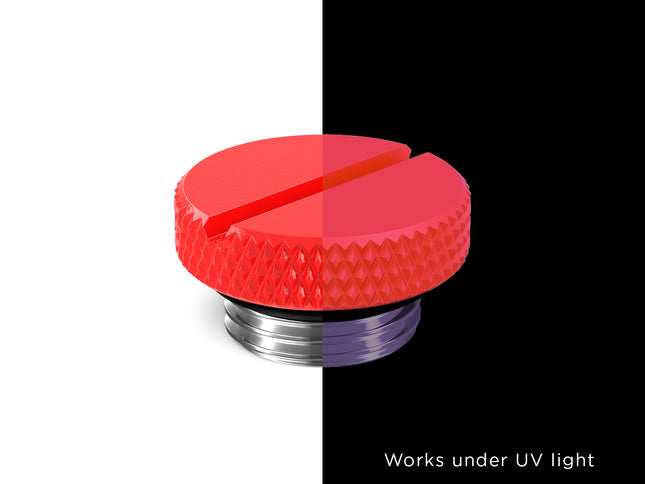 PrimoChill G 1/4in. SX Knurled Slotted Stop Fitting - PrimoChill - KEEPING IT COOL UV Red