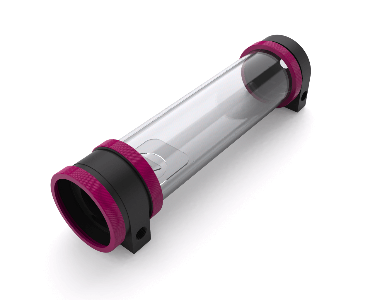 PrimoChill CTR Hard Mount Phase II High Flow D5 Enabled Reservoir - Black POM - 240mm - PrimoChill - KEEPING IT COOL Magenta