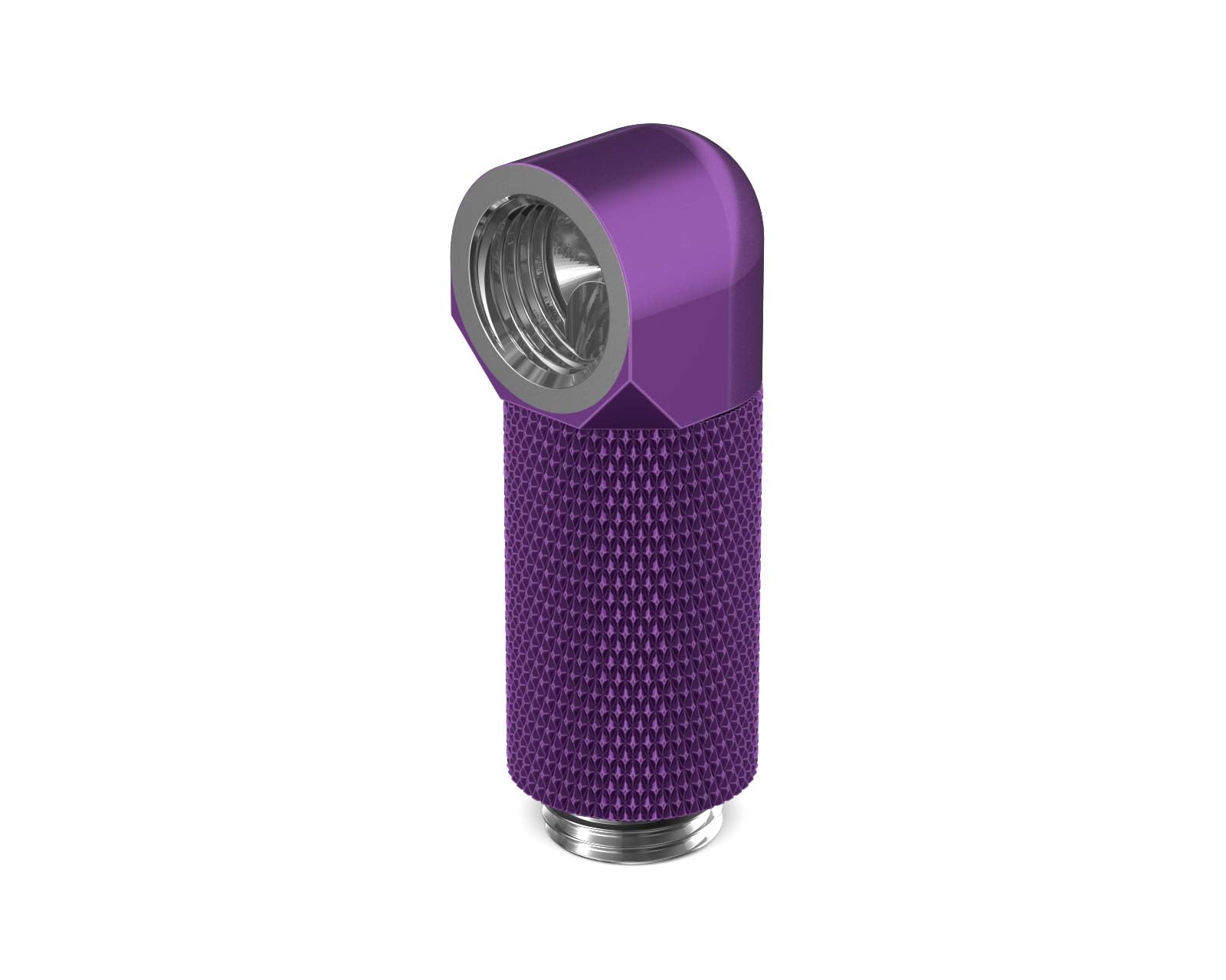 PrimoChill Male to Female G 1/4in. 90 Degree SX Rotary 30mm Extension Elbow Fitting - PrimoChill - KEEPING IT COOL Candy Purple