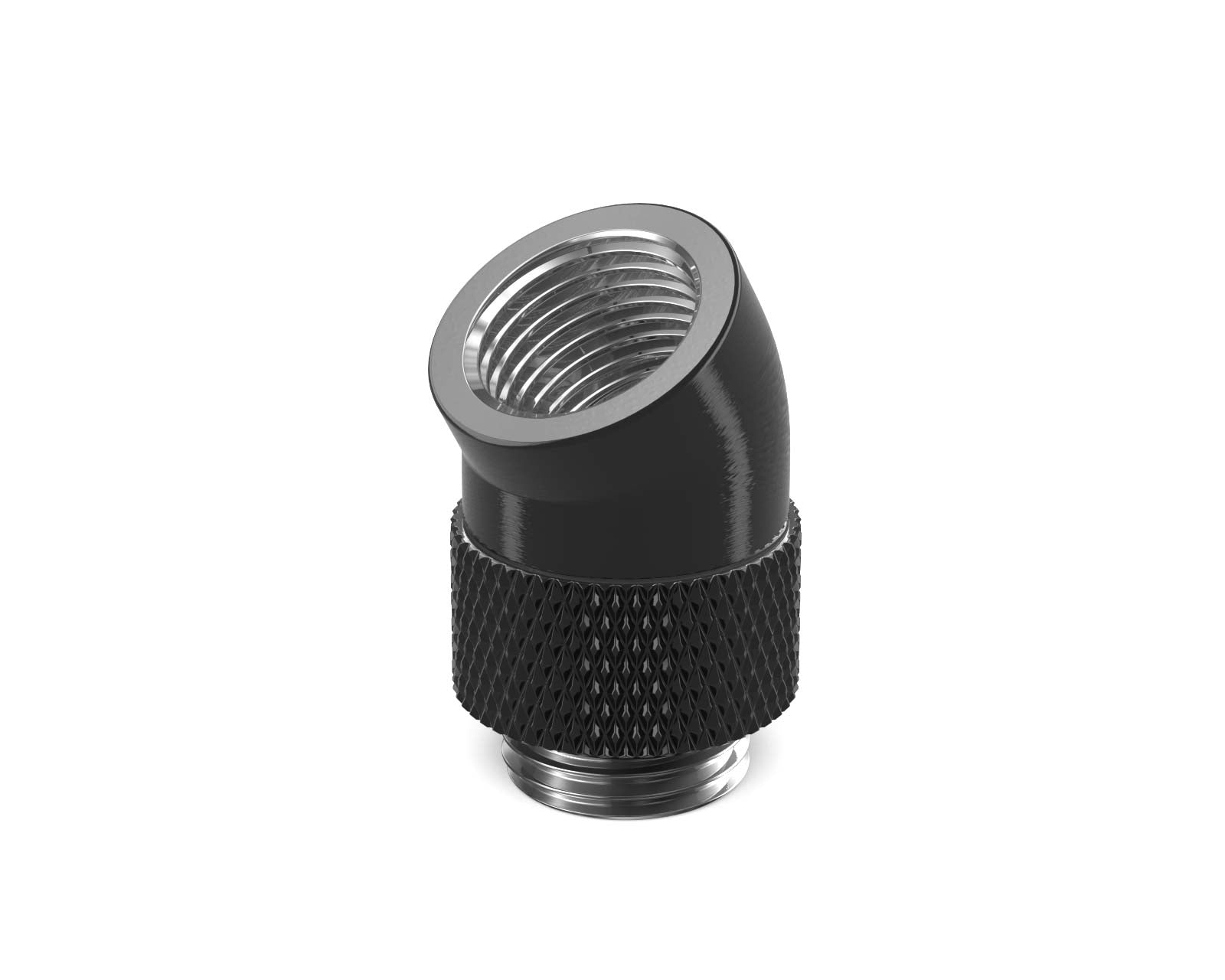 PrimoChill Male to Female G 1/4in. 30 Degree SX Rotary Elbow Fitting - PrimoChill - KEEPING IT COOL Satin Black