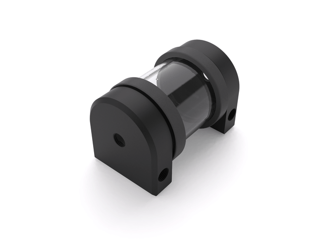 PrimoChill CTR Hard Mount Phase II Reservoir - Black POM - 80mm - PrimoChill - KEEPING IT COOL TX Matte Gun Metal