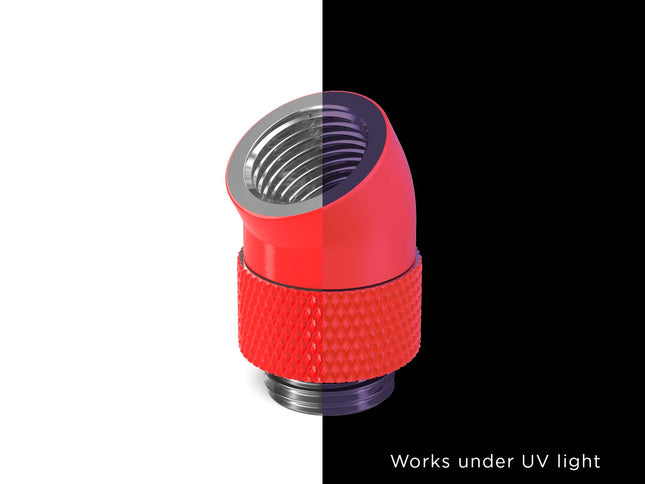 PrimoChill Male to Female G 1/4in. 30 Degree SX Rotary Elbow Fitting - PrimoChill - KEEPING IT COOL UV Red