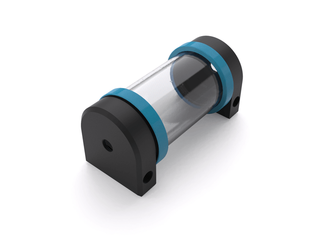 PrimoChill CTR Hard Mount Phase II Reservoir - Black POM - 120mm - PrimoChill - KEEPING IT COOL Sky Blue