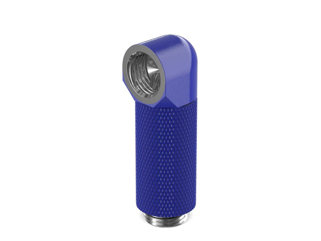 PrimoChill Male to Female G 1/4in. 90 Degree SX Rotary 35mm Extension Elbow Fitting - PrimoChill - KEEPING IT COOL True Blue