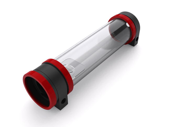 PrimoChill CTR Hard Mount Phase II High Flow D5 Enabled Reservoir - Black POM - 240mm - PrimoChill - KEEPING IT COOL Razor Red