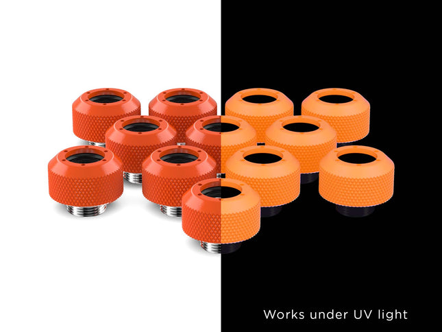 PrimoChill 1/2in. Rigid RevolverSX Series Fitting - 12 pack - PrimoChill - KEEPING IT COOL UV Orange