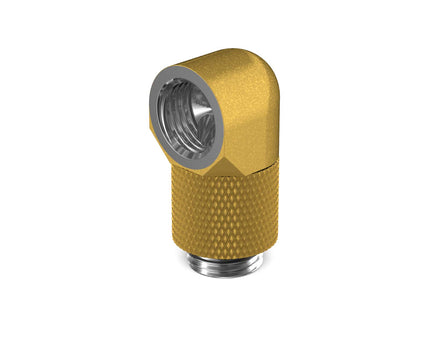 PrimoChill Male to Female G 1/4in. 90 Degree SX Rotary 15mm Extension Elbow Fitting - PrimoChill - KEEPING IT COOL Gold