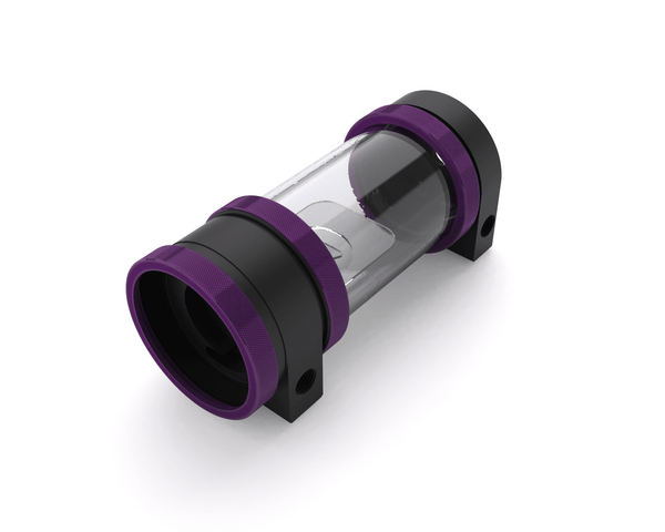 PrimoChill CTR Hard Mount Phase II High Flow D5 Enabled Reservoir - Black POM - 120mm - PrimoChill - KEEPING IT COOL Candy Purple