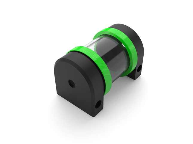 PrimoChill CTR Hard Mount Phase II Reservoir - Black POM - 80mm - PrimoChill - KEEPING IT COOL UV Green