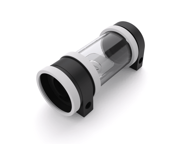 PrimoChill CTR Hard Mount Phase II High Flow D5 Enabled Reservoir - Black POM - 120mm - PrimoChill - KEEPING IT COOL Sky White