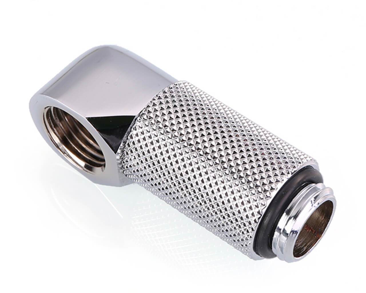 Bykski G 1/4in. Male to Female 90 Degree Rotary 25mm Extension Elbow Fitting (B-RD90-EXJ25) - PrimoChill - KEEPING IT COOL Silver
