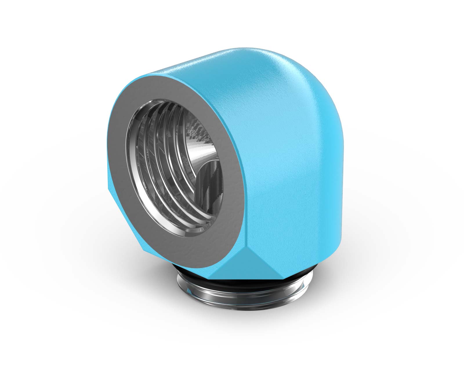 PrimoChill Male to Female G 1/4in. 90 Degree SX Elbow Fitting - PrimoChill - KEEPING IT COOL Sky Blue