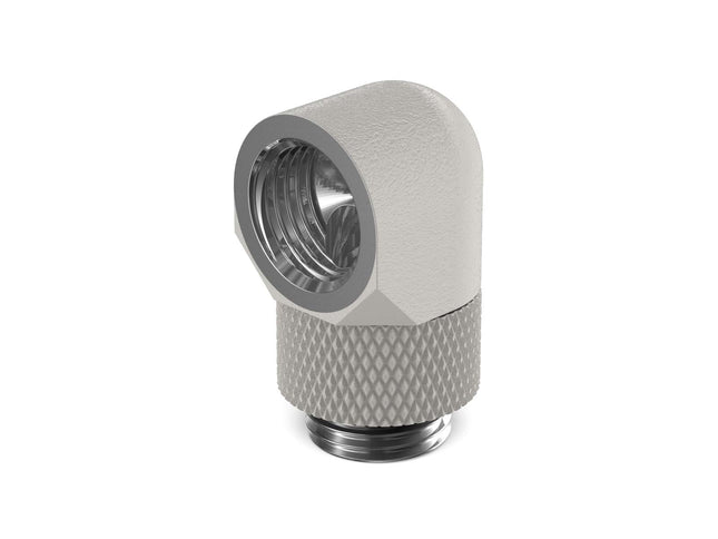 PrimoChill Male to Female G 1/4in. 90 Degree SX Rotary Elbow Fitting - PrimoChill - KEEPING IT COOL TX Matte Silver