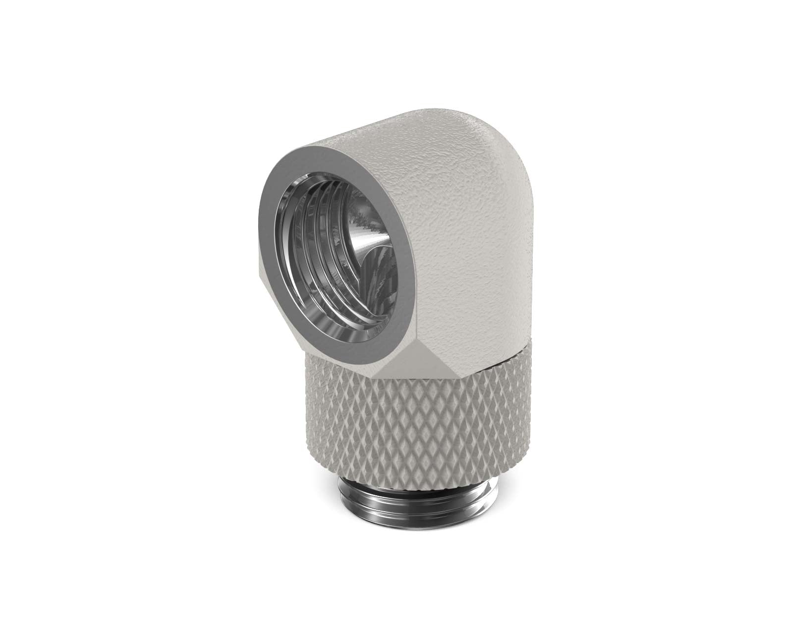 PrimoChill Male to Female G 1/4in. 90 Degree SX Rotary Elbow Fitting - PrimoChill - KEEPING IT COOL TX Matte Silver