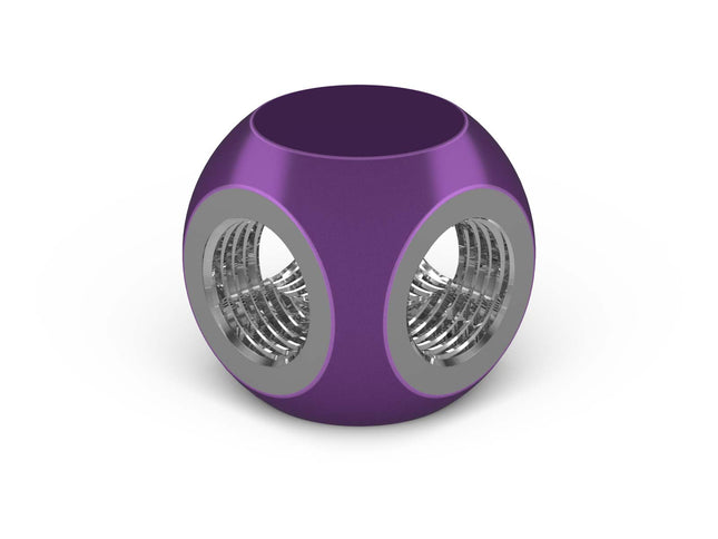 PrimoChill G 1/4in. 4-Way Quad SX Female Adapter Block - PrimoChill - KEEPING IT COOL Candy Purple