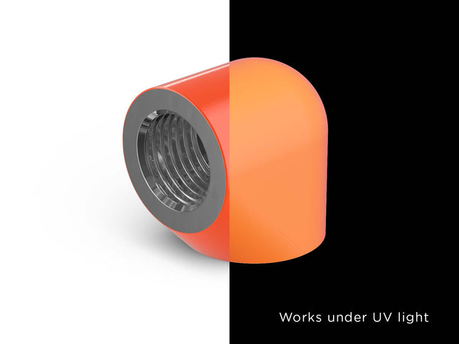 PrimoChill Female to Female G 1/4in. 90 Degree SX Extended Elbow Fitting - PrimoChill - KEEPING IT COOL UV Orange