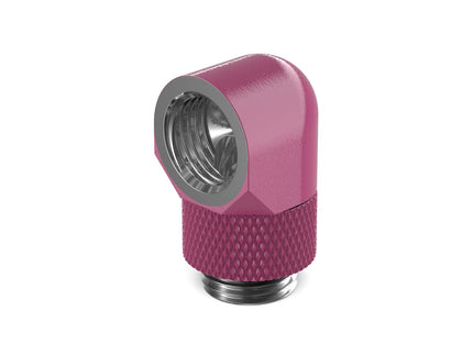 PrimoChill Male to Female G 1/4in. 90 Degree SX Rotary Elbow Fitting - PrimoChill - KEEPING IT COOL Magenta