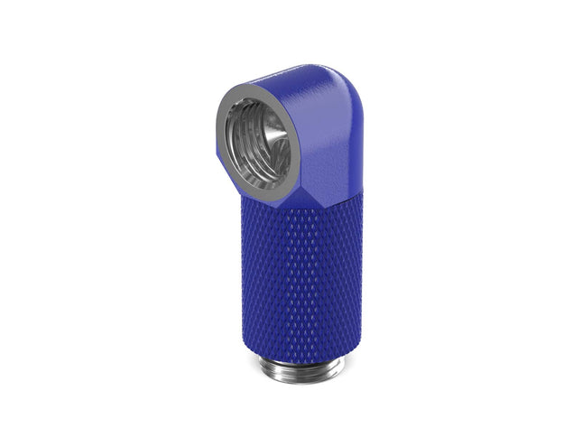 PrimoChill Male to Female G 1/4in. 90 Degree SX Rotary 25mm Extension Elbow Fitting - PrimoChill - KEEPING IT COOL True Blue