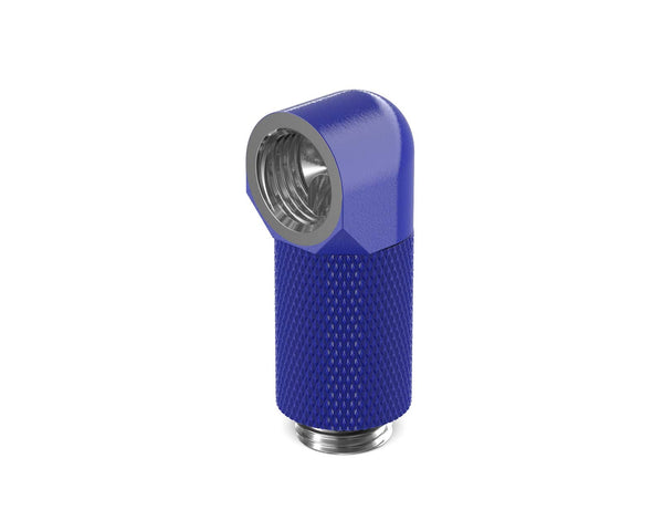 PrimoChill Male to Female G 1/4in. 90 Degree SX Rotary 25mm Extension Elbow Fitting - PrimoChill - KEEPING IT COOL True Blue