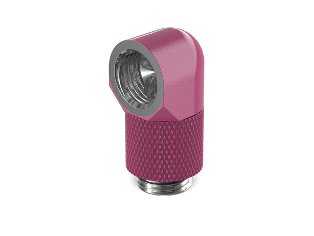 PrimoChill Male to Female G 1/4in. 90 Degree SX Rotary 15mm Extension Elbow Fitting - PrimoChill - KEEPING IT COOL Magenta