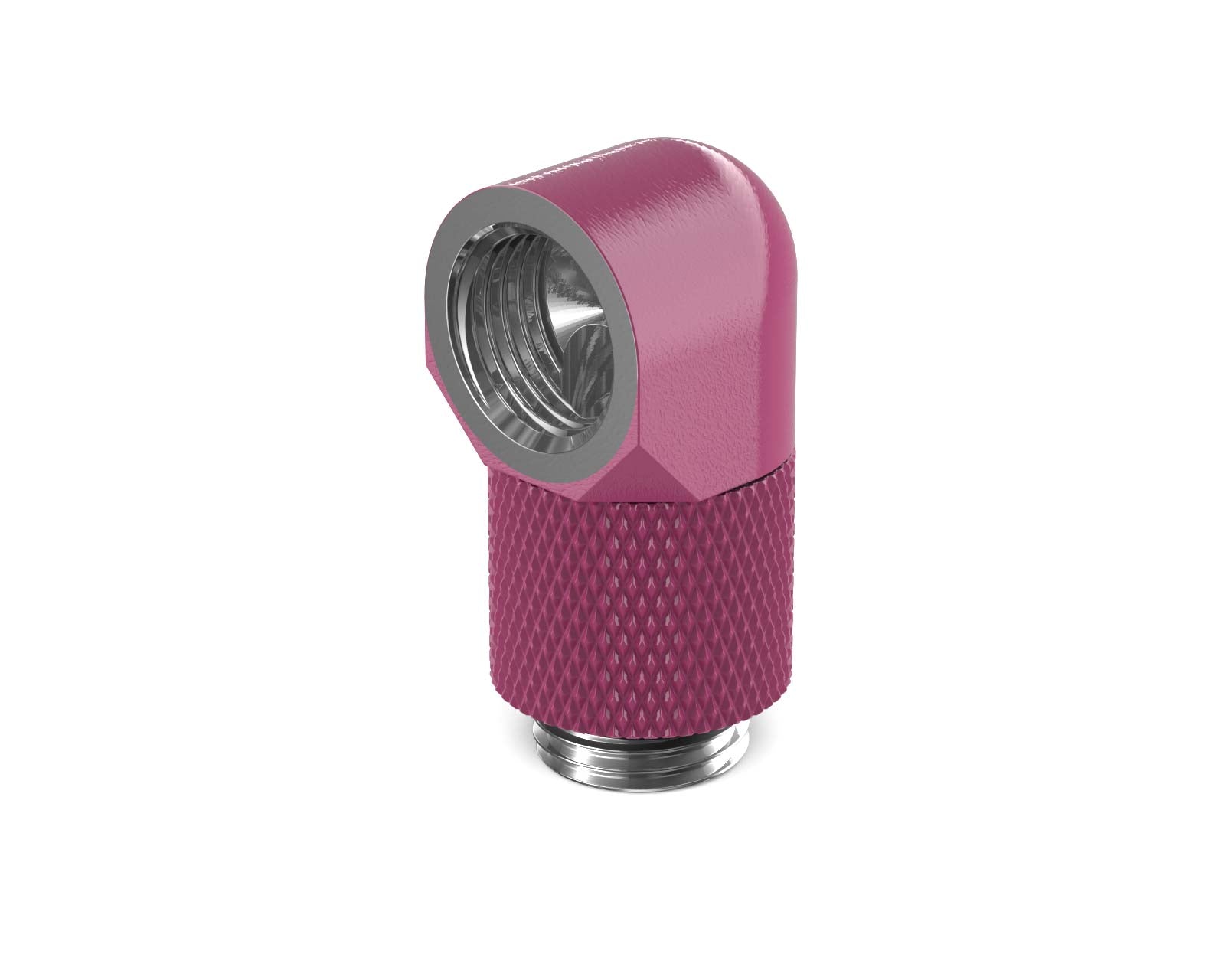 PrimoChill Male to Female G 1/4in. 90 Degree SX Rotary 15mm Extension Elbow Fitting - PrimoChill - KEEPING IT COOL Magenta