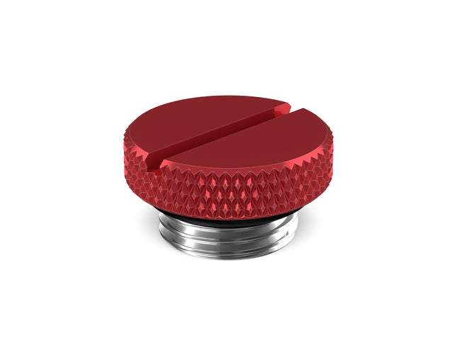 PrimoChill G 1/4in. SX Knurled Slotted Stop Fitting - PrimoChill - KEEPING IT COOL Candy Red