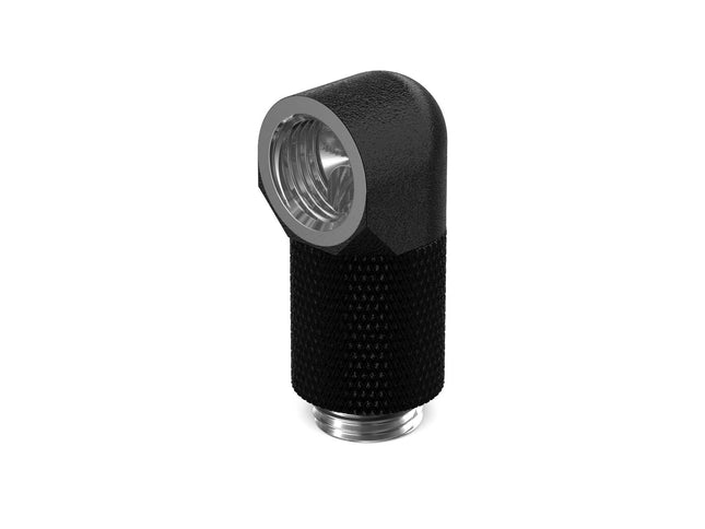 PrimoChill Male to Female G 1/4in. 90 Degree SX Rotary 20mm Extension Elbow Fitting - PrimoChill - KEEPING IT COOL TX Matte Black