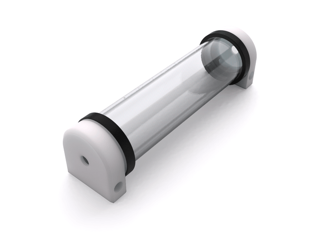 PrimoChill CTR Hard Mount Phase II Reservoir - White POM – 240mm - PrimoChill - KEEPING IT COOL TX Matte Black