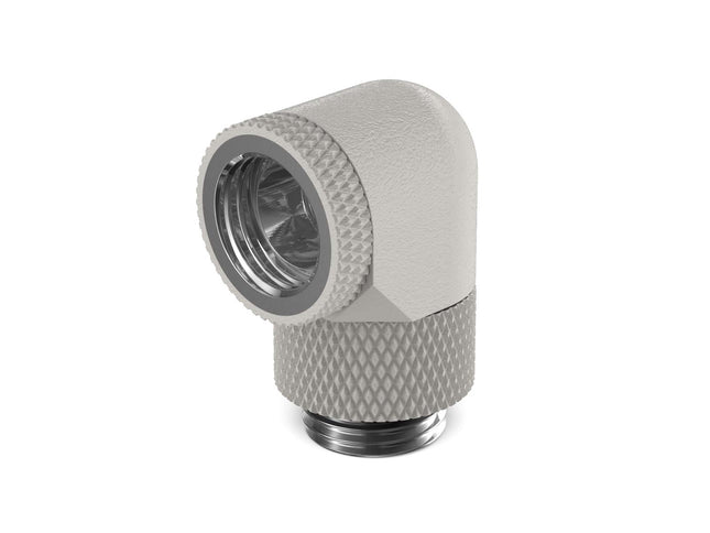 PrimoChill Male to Female G 1/4in. 90 Degree SX Dual Rotary Elbow Fitting - PrimoChill - KEEPING IT COOL TX Matte Silver