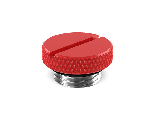 PrimoChill G 1/4in. SX Knurled Slotted Stop Fitting - PrimoChill - KEEPING IT COOL Razor Red