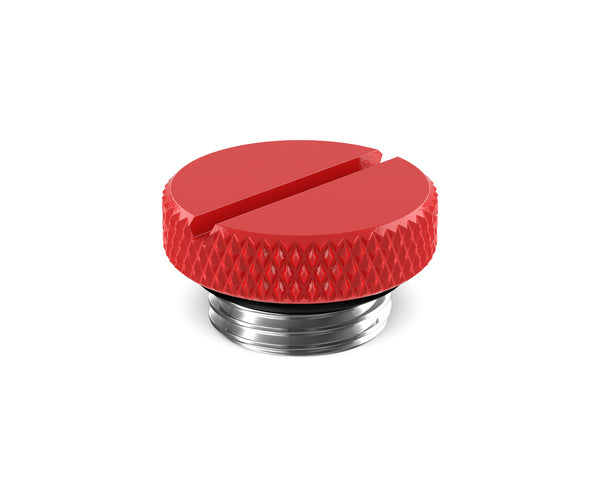 PrimoChill G 1/4in. SX Knurled Slotted Stop Fitting - PrimoChill - KEEPING IT COOL Razor Red