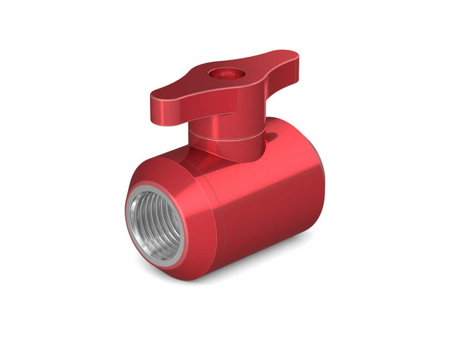 PrimoChill Female to Female G 1/4 Drain Ball Valve - PrimoChill - KEEPING IT COOL Candy Red