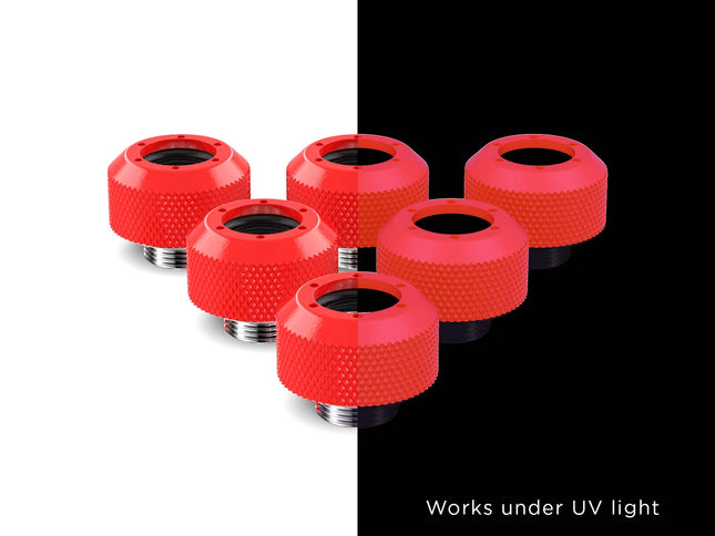PrimoChill 1/2in. Rigid RevolverSX Series Fitting - 6 pack - PrimoChill - KEEPING IT COOL UV Red