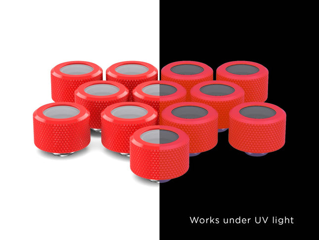 PrimoChill 16mm OD Rigid SX Fitting - 12 Pack - PrimoChill - KEEPING IT COOL UV Red