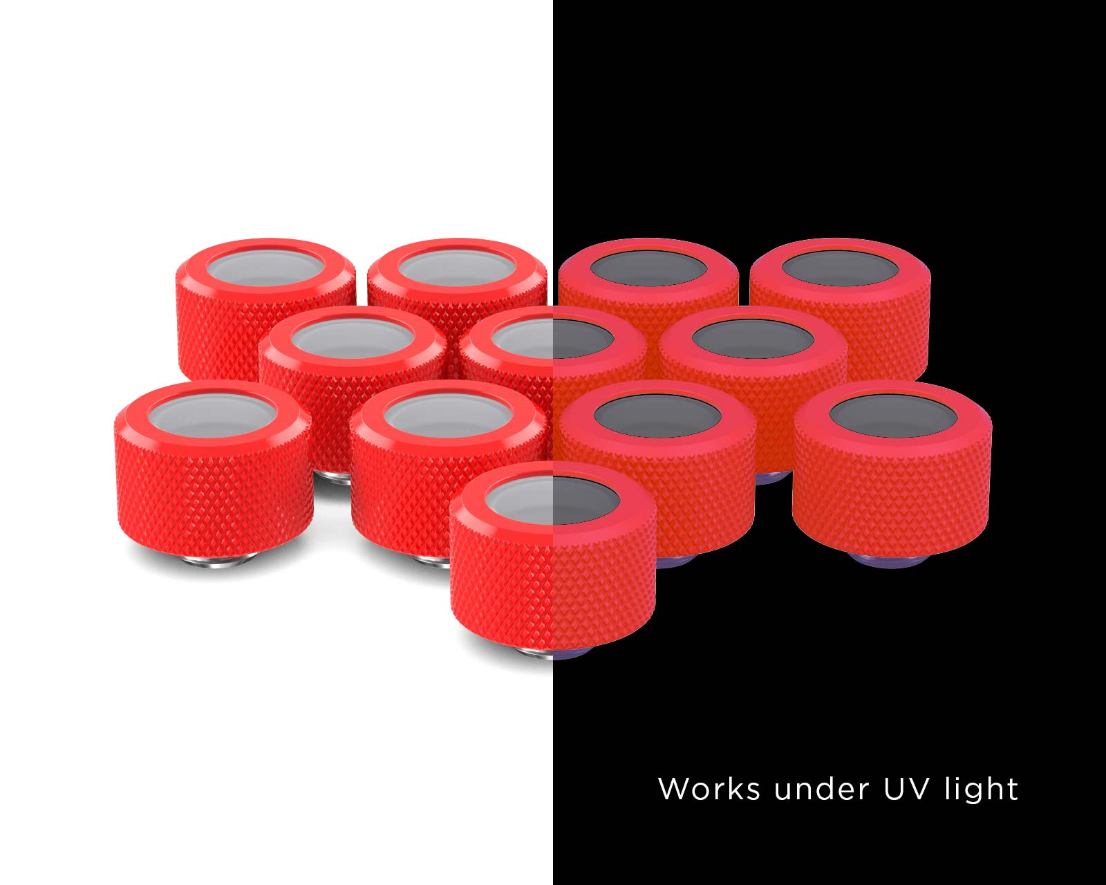 PrimoChill 16mm OD Rigid SX Fitting - 12 Pack - PrimoChill - KEEPING IT COOL UV Red