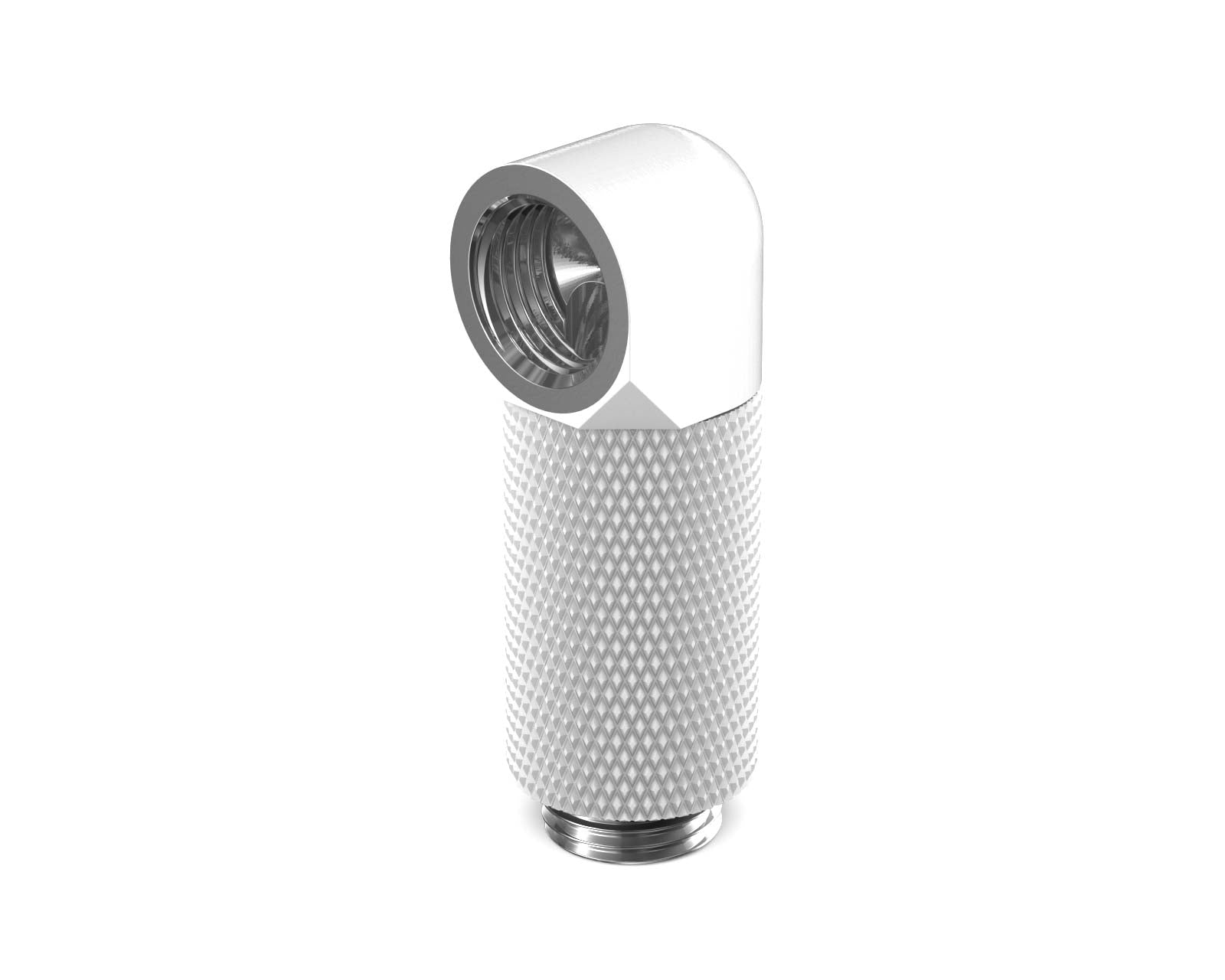 PrimoChill Male to Female G 1/4in. 90 Degree SX Rotary 30mm Extension Elbow Fitting - PrimoChill - KEEPING IT COOL Sky White